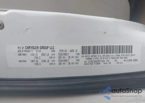 2014 Chrysler Town & Country Touring z USA, uszkodzony, nr VIN 2C4RC1BG6ER271544